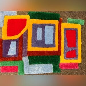 Hand Tufted Colorful Acrylic Area Rug New Geometric Abstract Design Wall Hanging